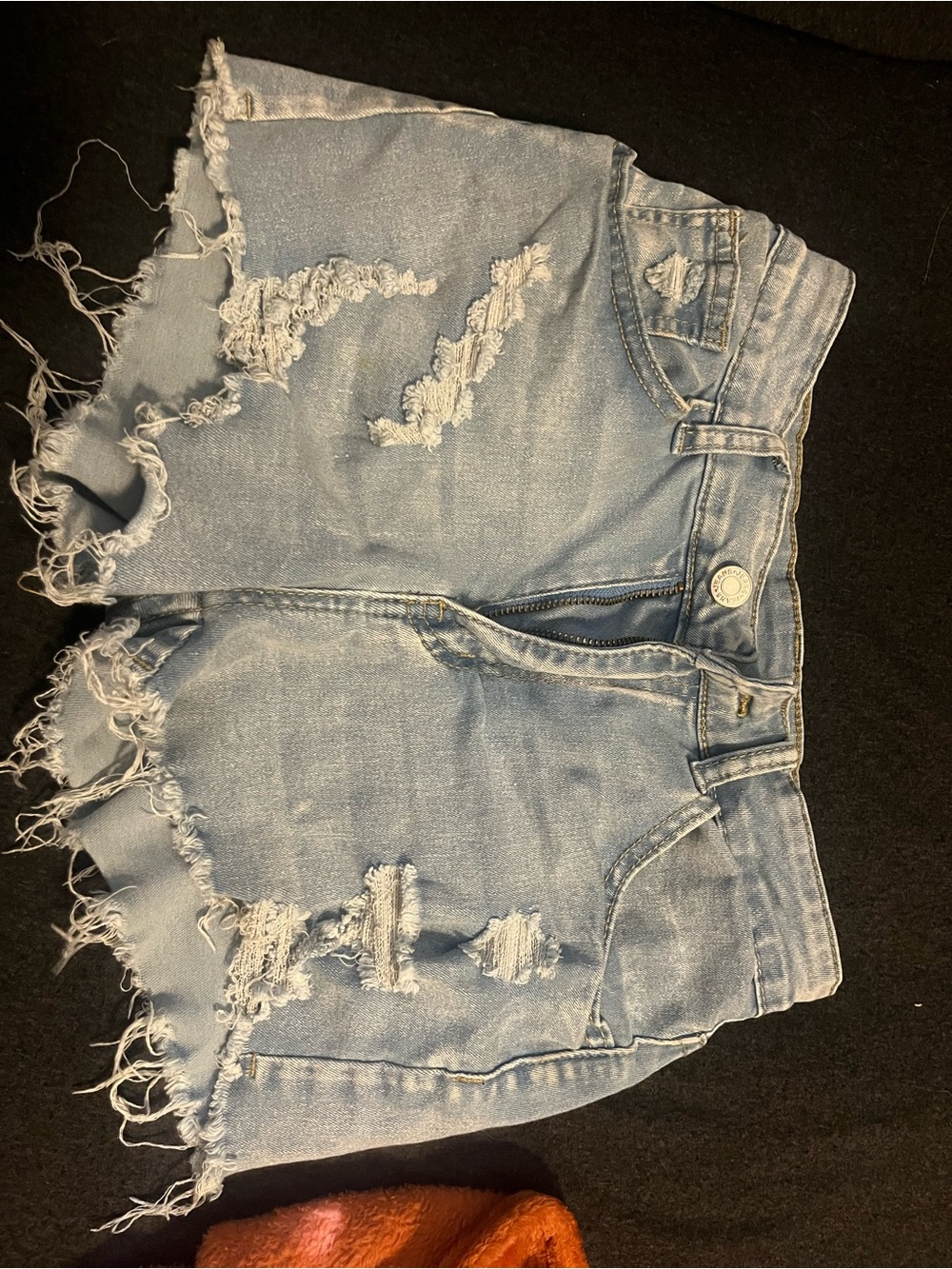 SHEIN Light Blue Distressed Denim Cutoff Shorts